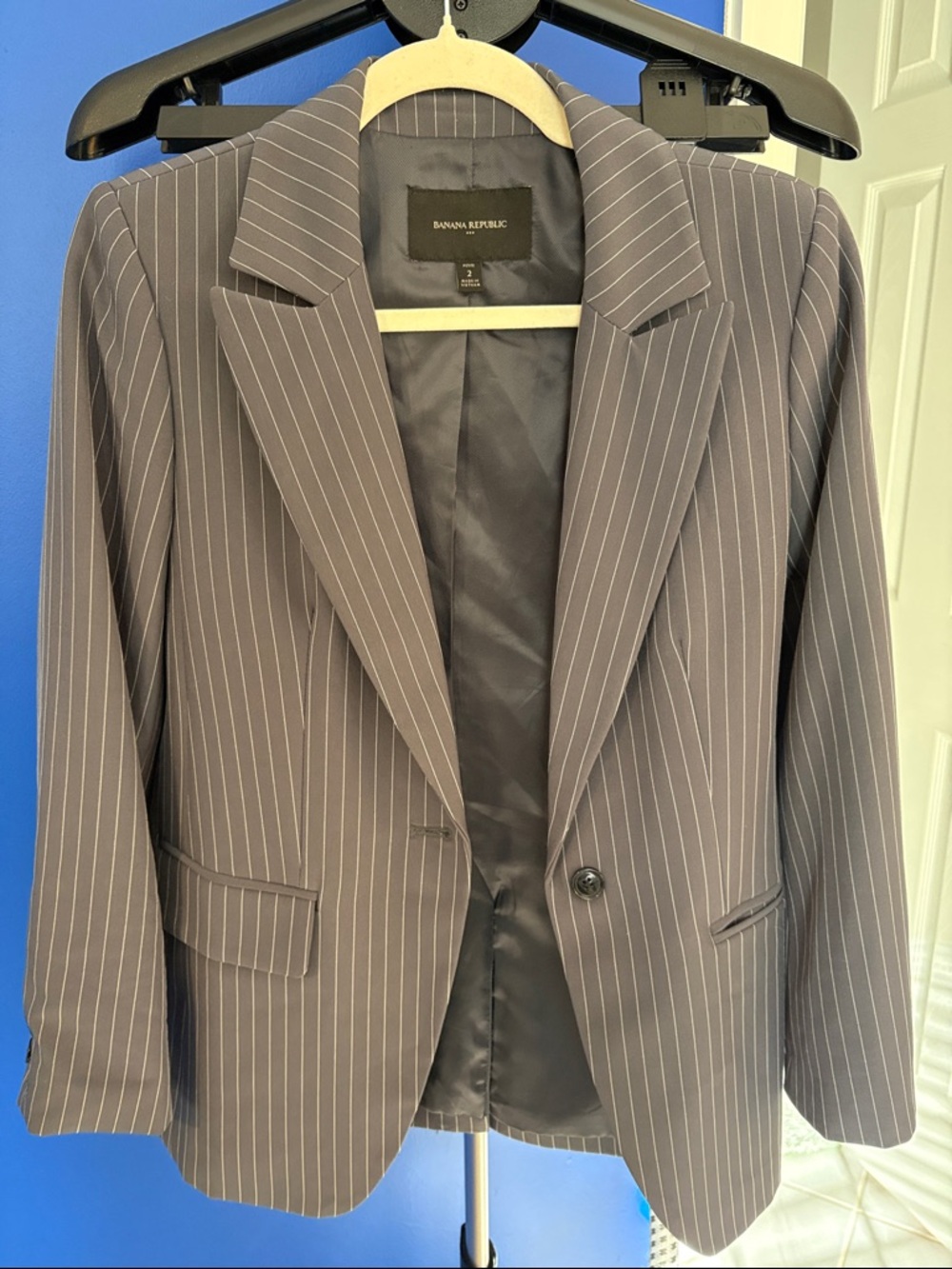 Banana Republic Factory Gray Pinstripe Blazer